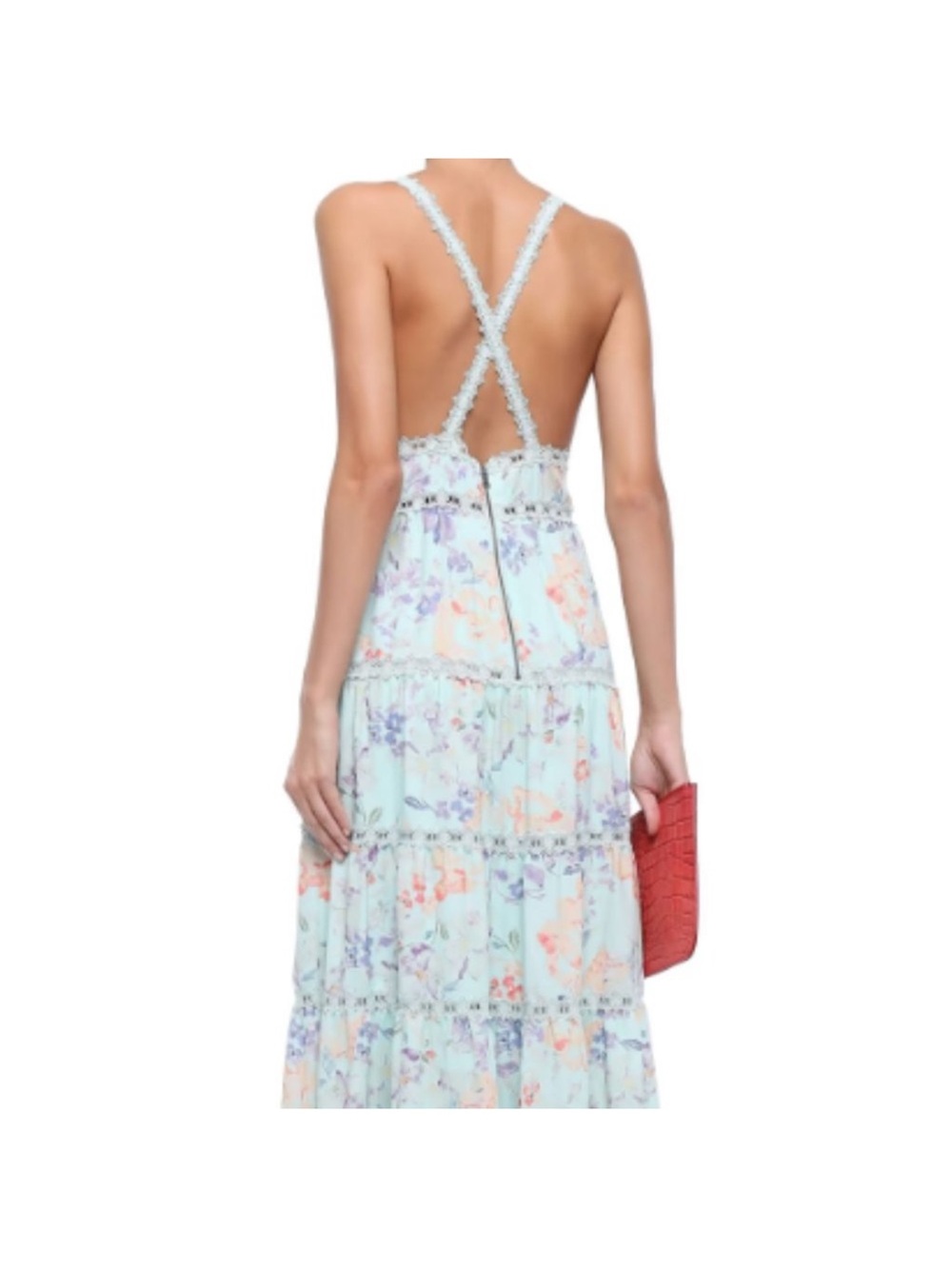 Alice + Olivia Karolina Crochet Floral Blue dress - Picture 2 of 16